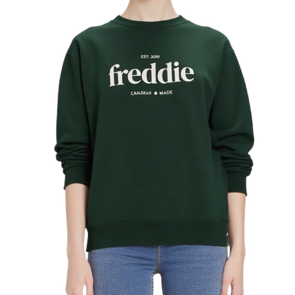 Champion Dark Green Crewneck Sweatshirt Freddie Logo Size Small